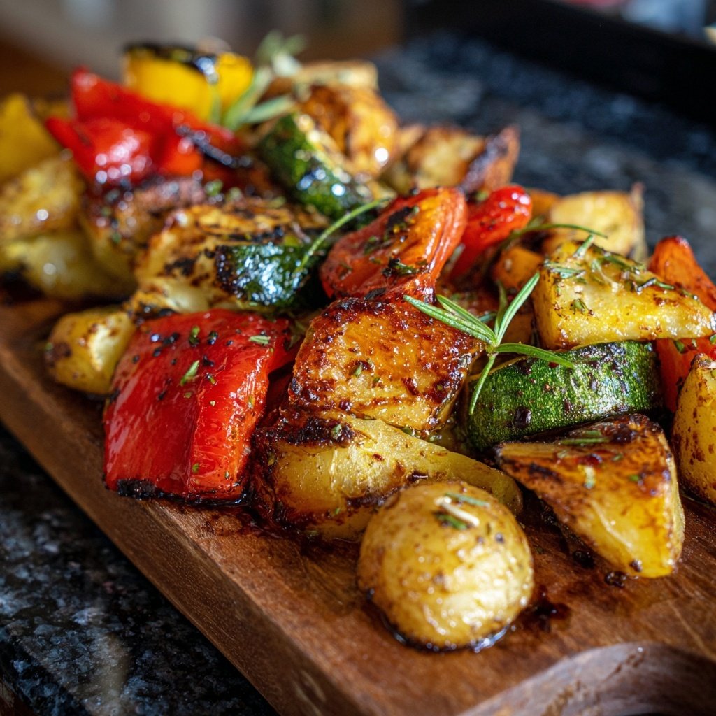 Mittagessen mit Ofengemüse