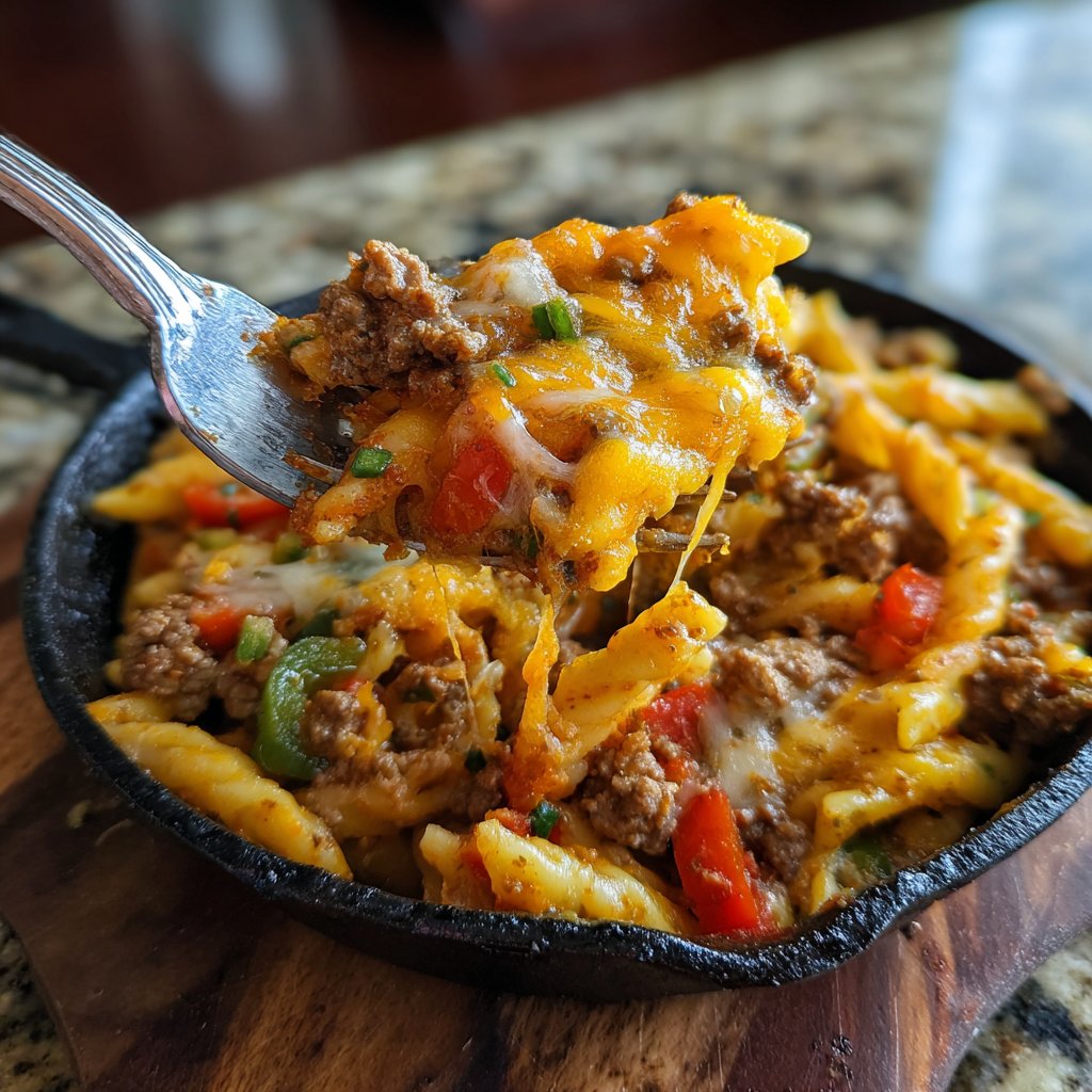 Hackfleisch Nudel Pfanne