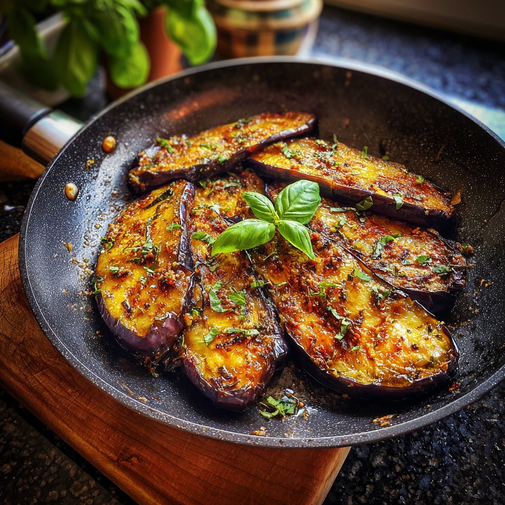 Auberginen aus der Pfanne mediterran