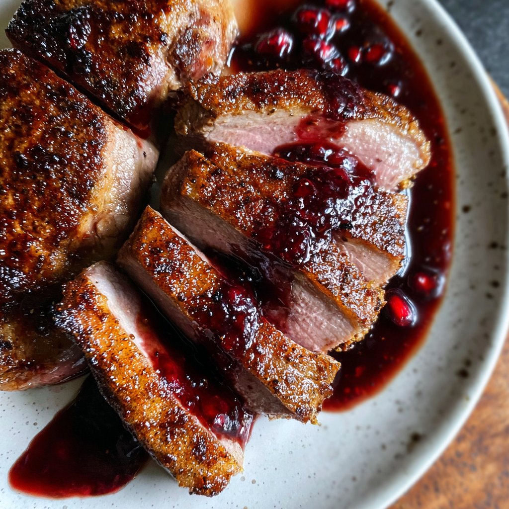 Entenbrust mit Granatapfeljus