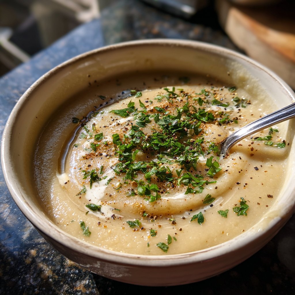 Blumenkohlsuppe mit Muskat und Pfeffer