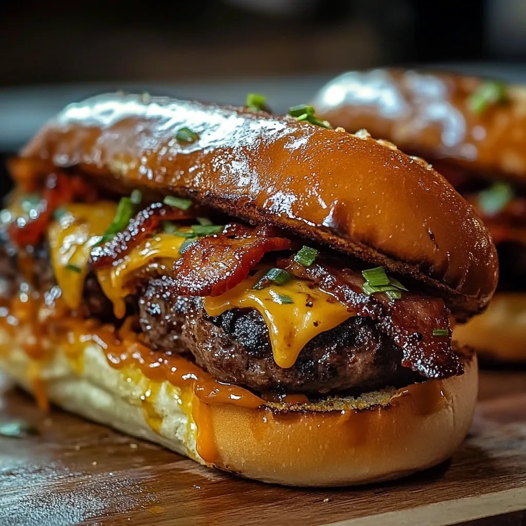 Bourbon BBQ Bacon Cheeseburger Meatball Subs