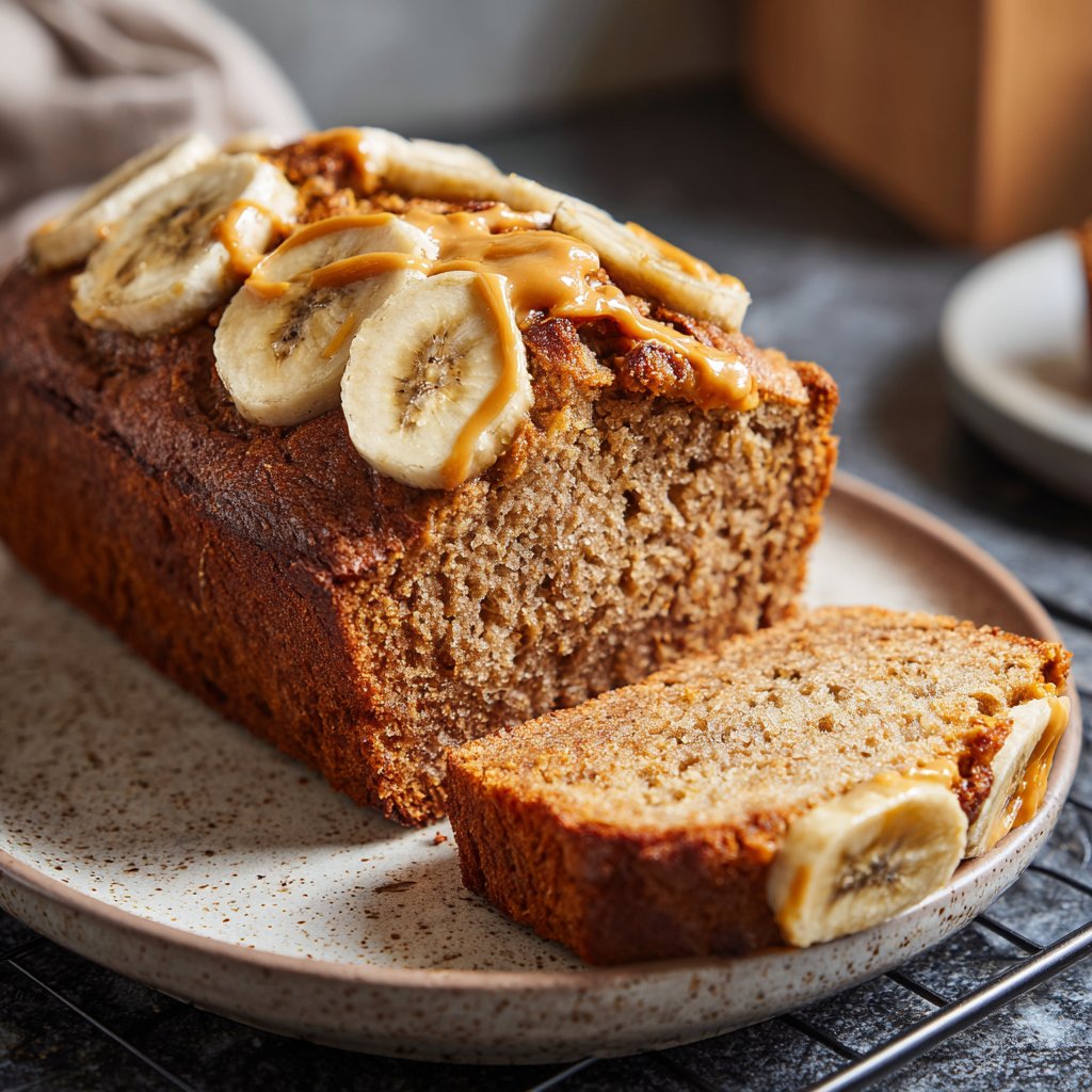 Bananenbrot mit Erdnussbutter
