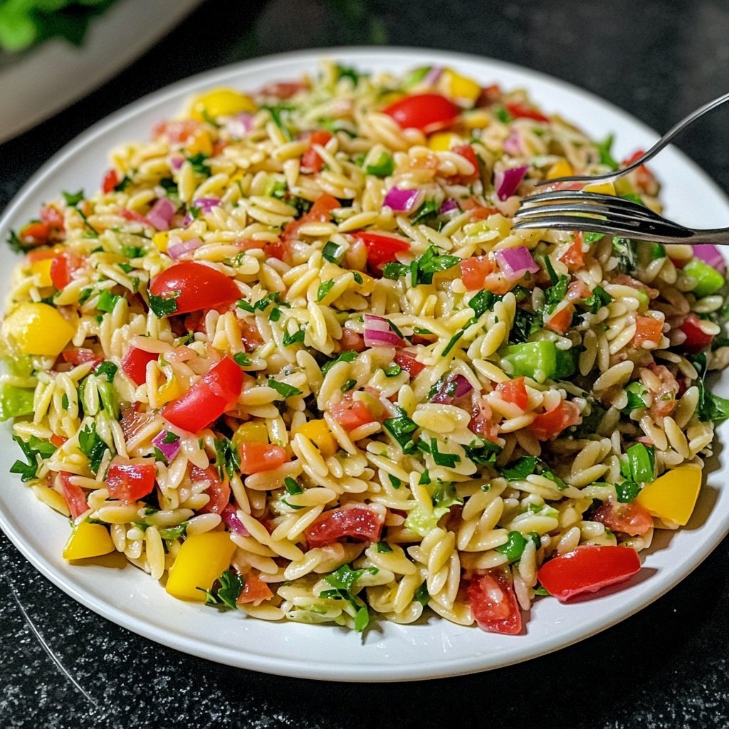 Italienischer Orzo Nudelsalat
