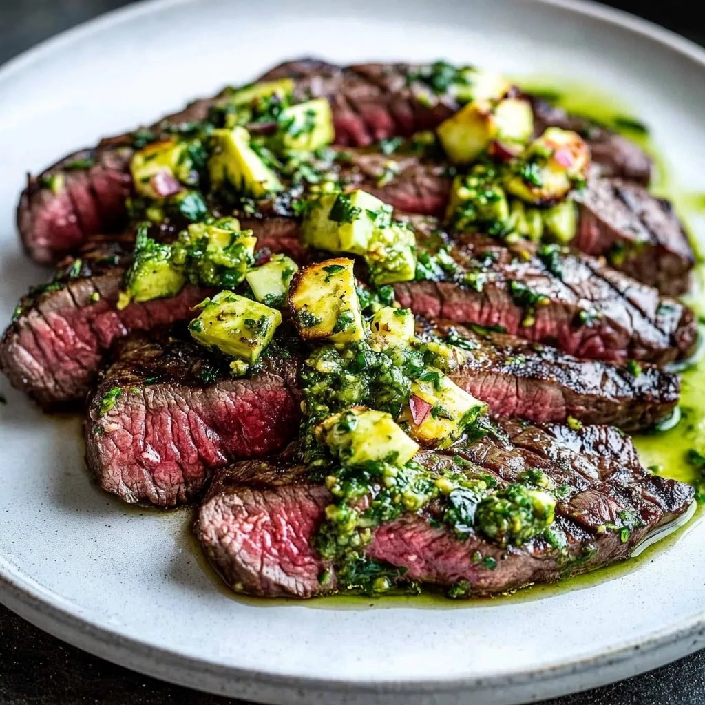 Skirt Steak mit Avocado Chimichurri