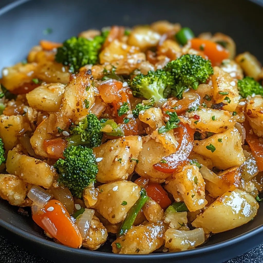 Gemüsepfanne mit Hähnchen