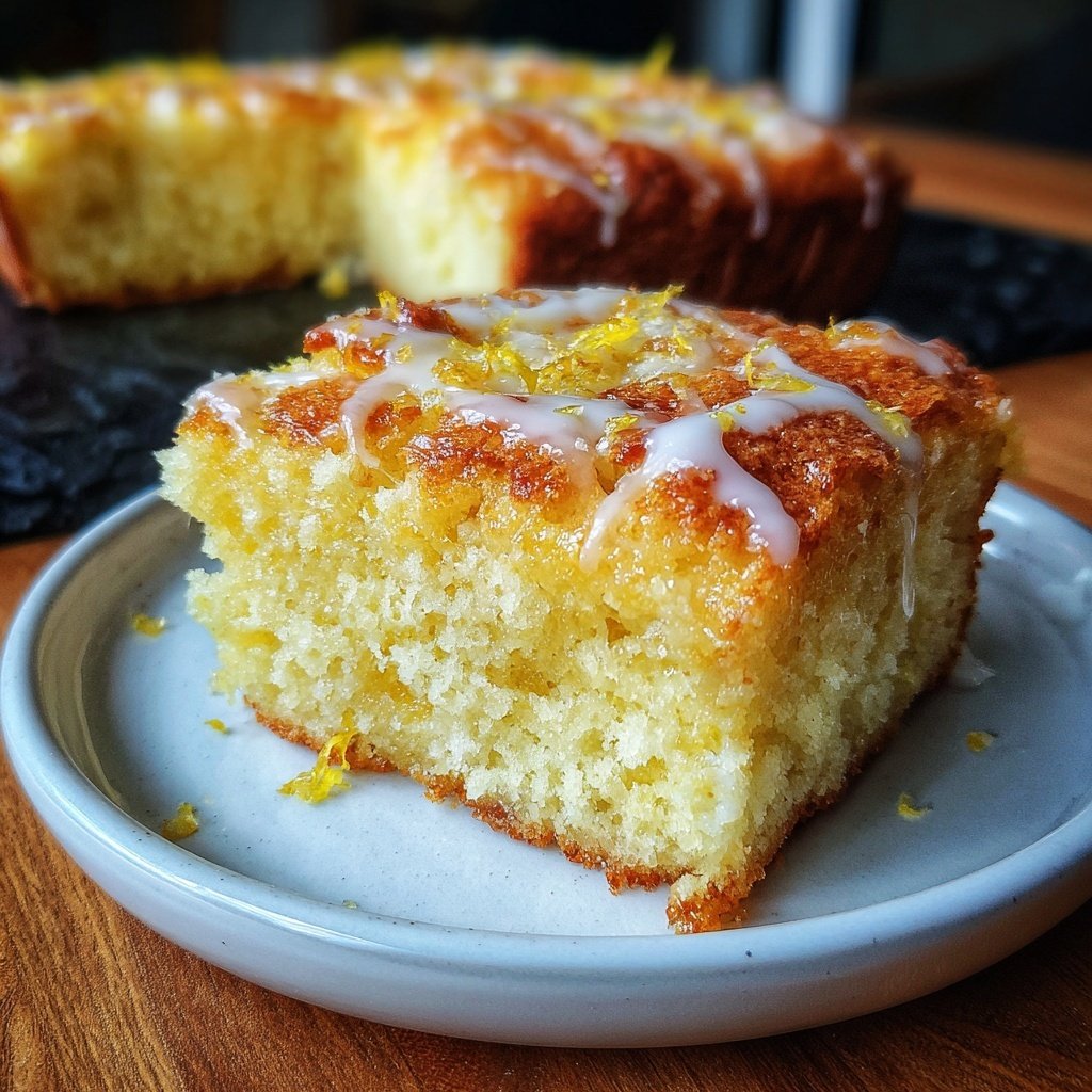 Blechkuchen mit Quark und Zitrone