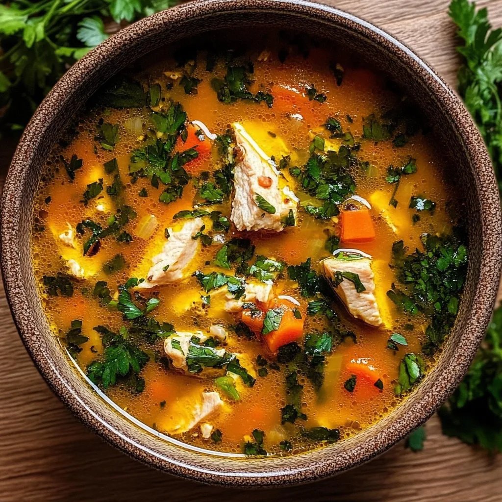 Immunstärkende Kurkuma Hühnersuppe