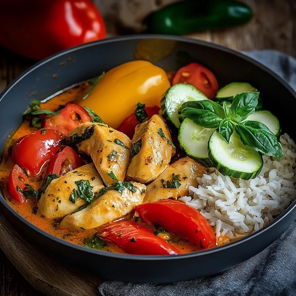 Paprika-Zucchini-Sahne-Hähnchen