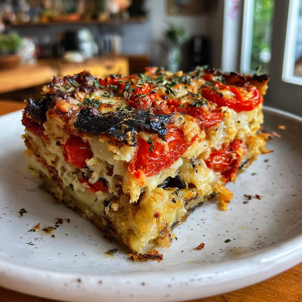 Auberginenauflauf mit Tomaten und Kräutern