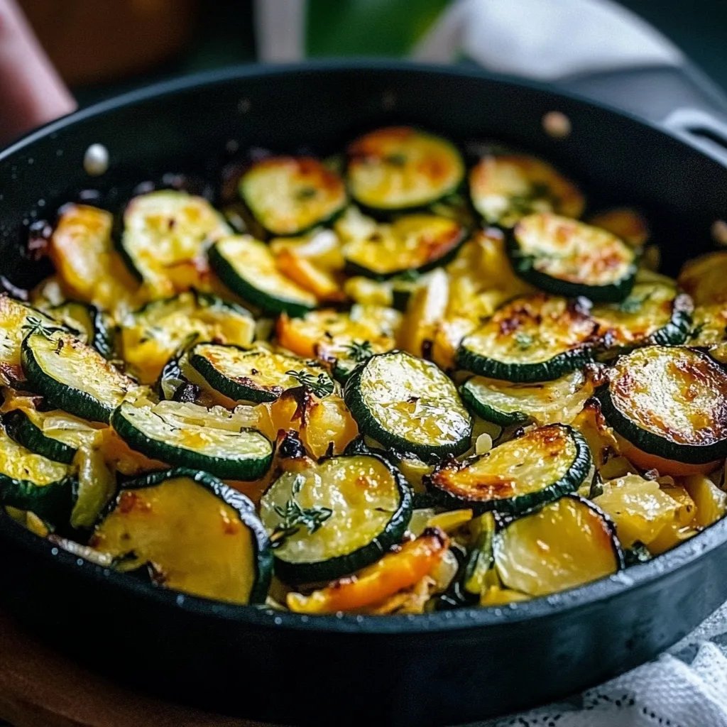 Cremiger Kartoffelauflauf – mit Zucchini, Karotten & Zwiebeln!