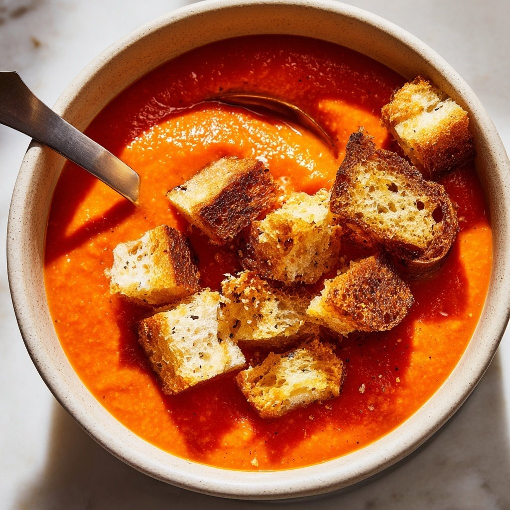 Tomatensuppe mit Croutons